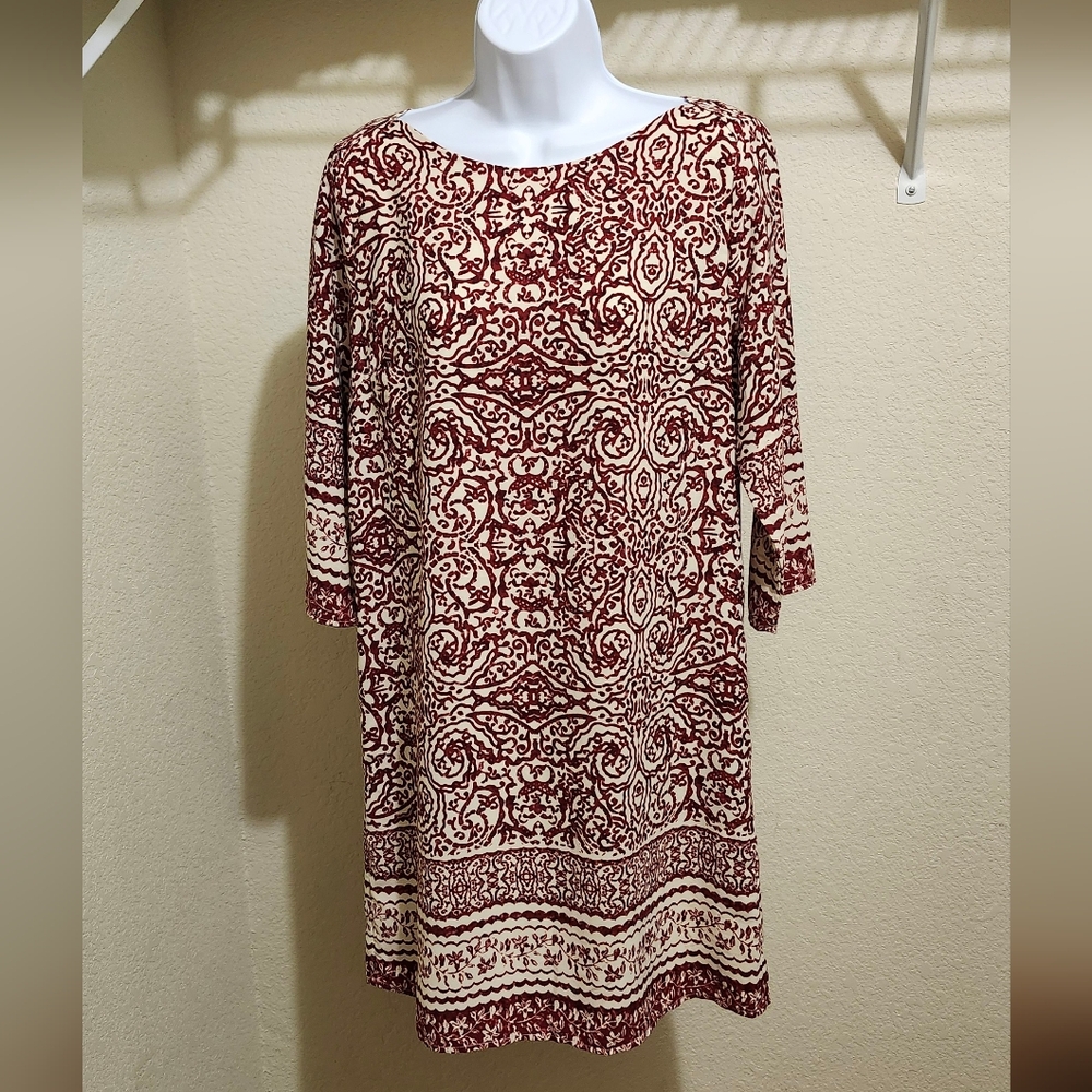 Skies are Blue Red Creme Dress